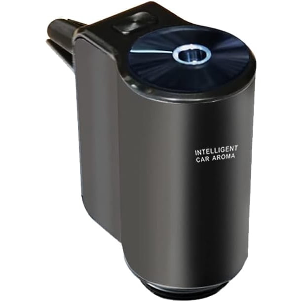 Difusor de aromaterapia para automóvil recargable con tiempo de espera prolongado, difusor inteligente con clip de ventilación ajustable de 3 modos, con luz ambiental (sin aceite esencial)