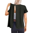 thumbnail image 3 of Domuza Post Surgery Shirts Women Comfortable Adaptive Medical Short Sleeve Crew Neck T-Shirts Open Back Wear Sofy Solid Color Recovery Outfits with Pockets Light Gray XXL, 3 of 8