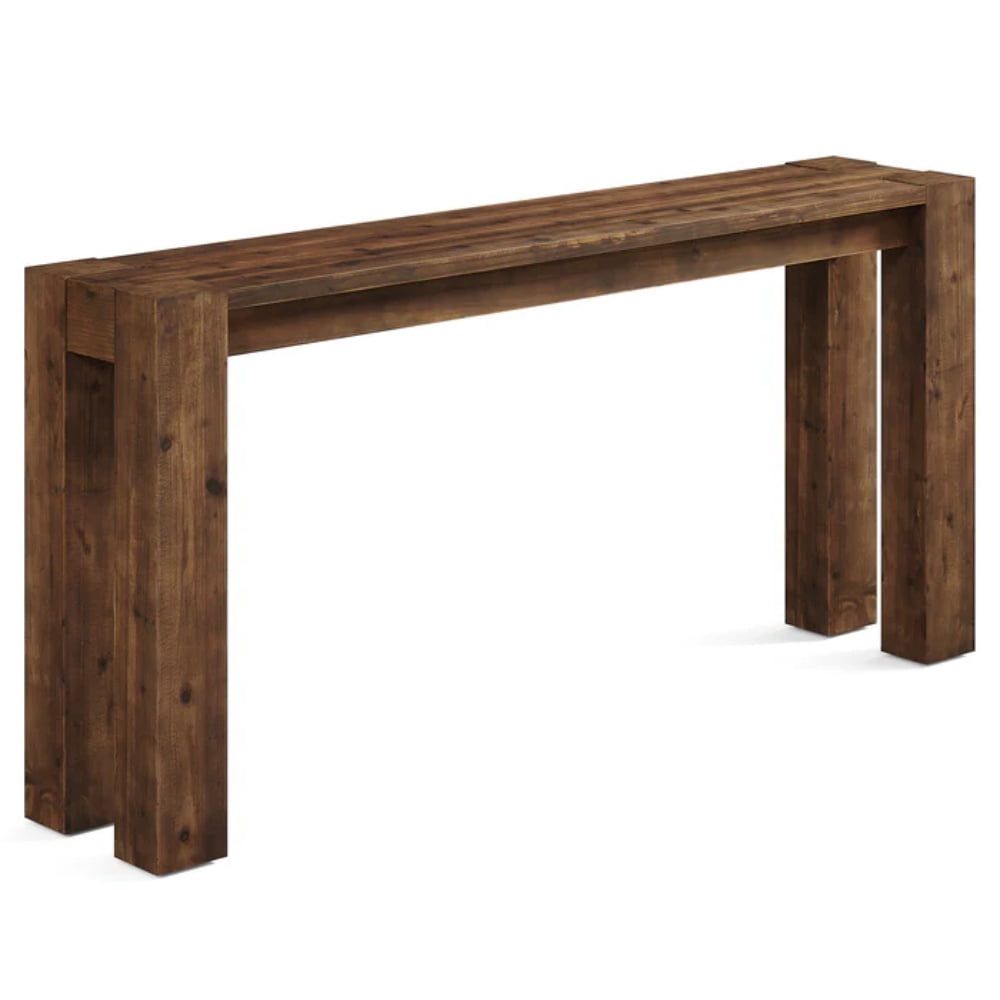 Solid Wood Farmhouse Console Table, Rustic Entryway Sofa Table with Widened Legs, Max 350LBS Weight Capacity for Hallway Behind Couch