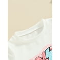 thumbnail image 6 of Aojekbee Baby Girls 4th of July Outfit Letter Print Short Sleeve T-Shirt and Elastic Shorts Set Cute Summer 2 Piece Clothes, 6 of 10