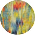 thumbnail image 1 of Unique Loom Lyon Collection Tapis Moderne Abstrait Rond, 8 Pieds, Multi/bleu, 1 of 1