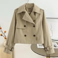 thumbnail image 2 of Jackets for Women Fall Jacket Women's Short Casual Trench Jacket - Solid Color everyday Coat, Versatile Autumn Winter Outerwear, 2 of 6