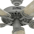 thumbnail image 4 of Hunter 52 inch Outdoor or Indoor Ceiling Fan No Light - Ceiling Fan without Light, For Patio, Porch, Garage, or Living Room, Standard Mount, 5 Blades, Pull Chain - Original 51123, Matte Silver, 4 of 19