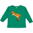 thumbnail image 3 of Inktastic Roaring T-rex Boys or Girls Long Sleeve Toddler T-Shirt, 3 of 5