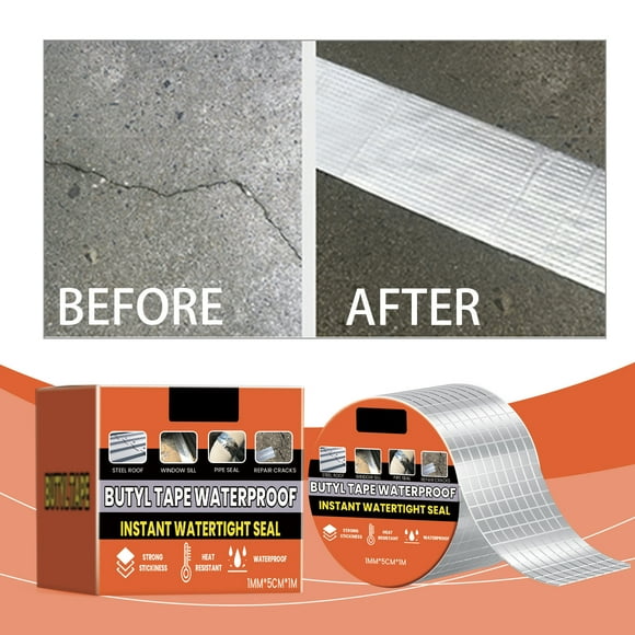 BAOPAI Butyl Aluminum Foil Waterproof Tape for Roof Leak Repair and Moisture Proofing High Adhesive Sealant Easy to Cut and Apply No Tools Required Durable for All Weather Conditions