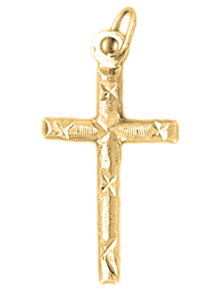 14K Yellow Gold Latin Cross Pendant 19 mm Jewels Obsession Latin Cross Charm Pendant