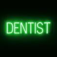 thumbnail image 1 of SpellBrite DENTIST LED Sign for Business. 25.0" x 6.3" Green DENTIST Sign Has Neon Sign Look With Energy Efficient LED Light Source. Visible from 500+ Feet, 8 Animation Settings., 1 of 4