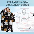 thumbnail image 4 of Oversized Wearable Blanket Hoodie,Black Halloween Ghosts and Pumpkins Sherpa Blanket Hoodie with Super Pockets,Super Warm Fuzzy Pullover for Women & Men, 4 of 6