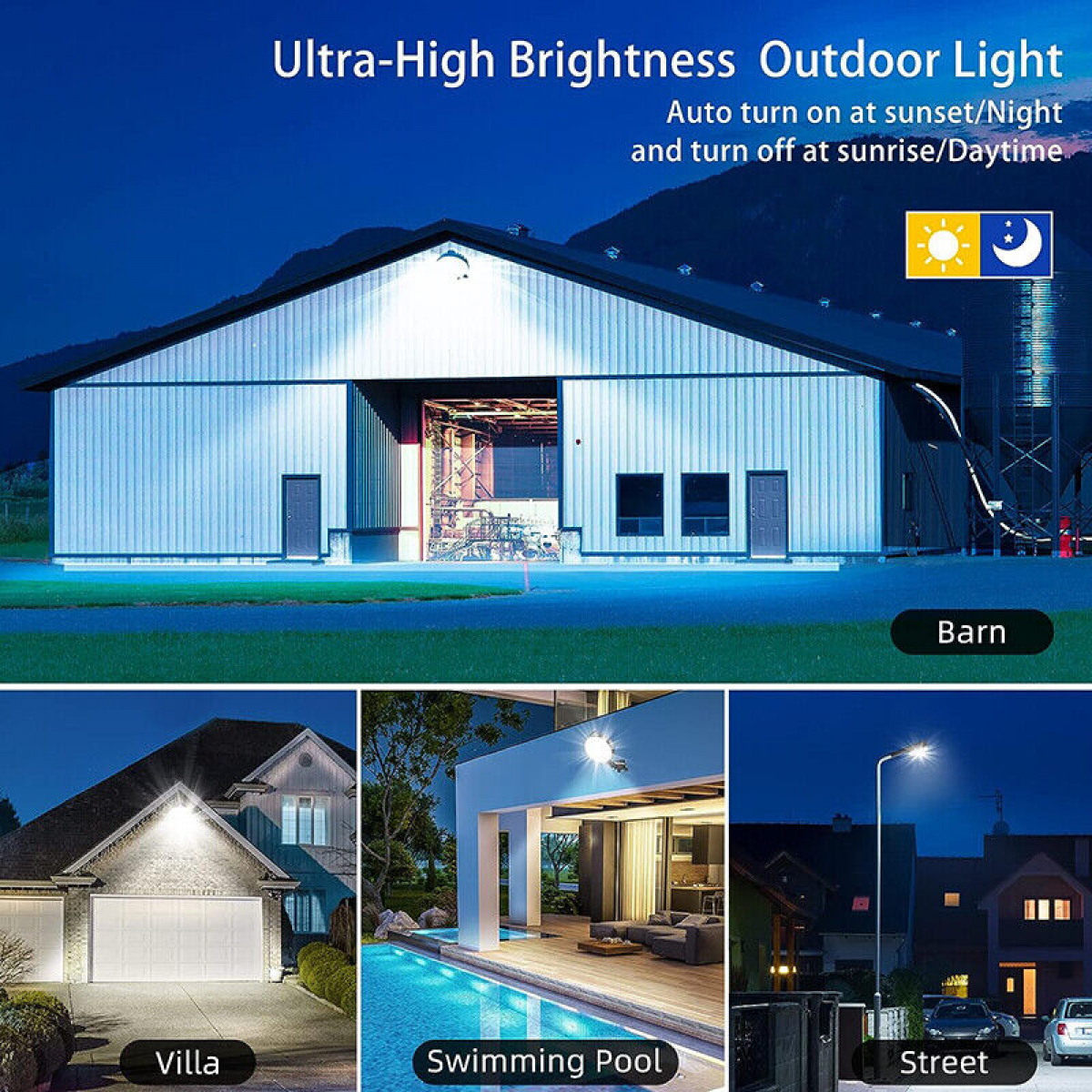 LED Barn Light, 150W 20000LM Patio Area Light, Dusk to Dawn Outdoor Lighting 6500K Adjustable Angle IP68 Waterproof Street Light for Farmhouse/Garage