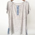 thumbnail image 1 of Women's Slit Hemline Hem T-shirt Contrast Color Loose Top, 1 of 2