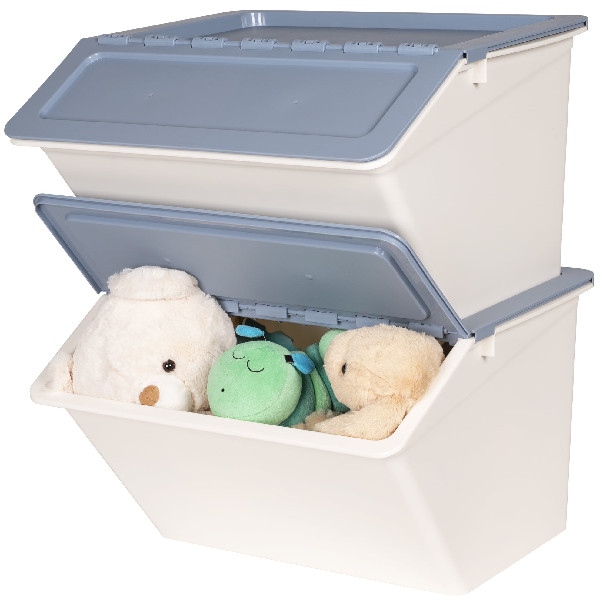 Neatfreak Kids Easy-Access Large Stackable Bin, Plastic, BLUE