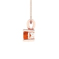 thumbnail image 3 of Clara Pucci 18K Rose Solid Hypoallergenic Gold 0.5Ct Red Zircon Round Brilliant Cut Solitaire Designer Necklace Pendant For April, 3 of 6