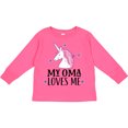 thumbnail image 3 of Inktastic My Oma Loves Me Girl Unicorn Girls Long Sleeve Toddler T-Shirt, 3 of 5