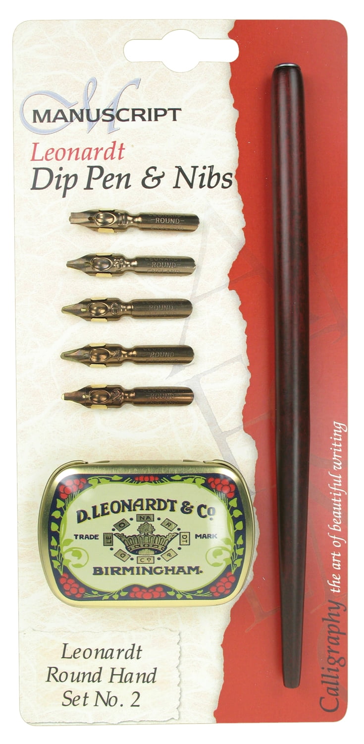 Manuscript Leonardt Dip Pen & Nibs Round Hand Calligraphy Set 2