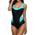 thumbnail image 4 of Women's Pro One Piece Athletic Bathing Suit Color Block Swimsuit, 4 of 6