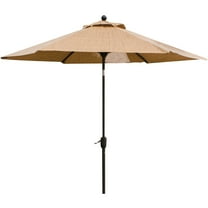Hanover Monaco 9 Ft. Aluminum Table Umbrella with Long-Lasting, Fade and Weather-Resistant Fabric in Tan | MONACOUMB