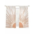thumbnail image 2 of Abstract Sun Sheer Curtains 63 Inches Long 2 Panels Sunshine Lines Light Filtering Semi Sheer Window Curtains Drapes for Bedroom Living Room 52"x63", 2 of 7
