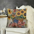 thumbnail image 2 of Cardinal Sunflower USA Flag Throw Pillow Case Red Cardinal Bird Pillow Cover Xmas Tree Pillow Covers for Sofa Couch, 2 of 5
