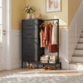 thumbnail image 3 of HIGDBFE 4 Drawers Dresser with Clothes Rack, Small Bedroom Organizer, 44''H Fabric Dresser with Hanging Rod, Black, 3 of 9