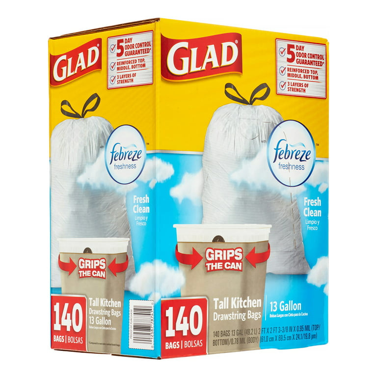 Glad Tall Kitchen Garbage Bags White 80-Ct - 13 gal 4380839