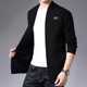 thumbnail image 2 of Gibobby Suéteres para hombre Suéter contra el Cuello Sudadera de Punto Cárdigan Chaqueta Deportiva con Cuello Alto(Negro,M), 2 of 5