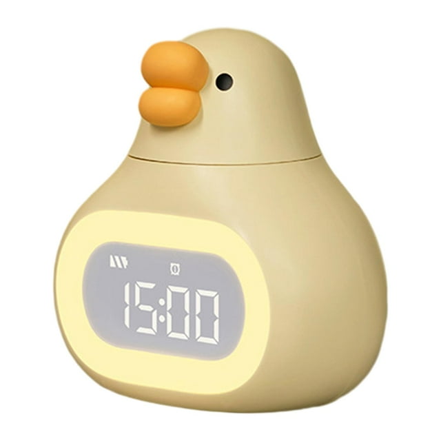 Reloj despertador digital Goose, reloj despertador de noche, brillo ajustable, despertador para niños. Amarillo