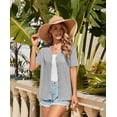 thumbnail image 6 of Uvplove Women's Summer Short Sleeve Cardigan Lightweight V-Neck Shrugs,Dark Gray,XL, 6 of 6