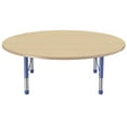 thumbnail image 3 of ECR4Kids 60in Round Premium Thermo-Fused Adjustable Activity Table Maple/Maple/Blue - Chunky Leg, 3 of 4
