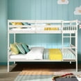 thumbnail image 3 of Giantex Twin Bunk Bed, Solid Wood Twin Over Twin Bunk Bed, Bunk Beds with with Ladder and Safety Rail (White), 3 of 8
