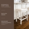 thumbnail image 2 of Maven Lane Adrien Saddle Counter Stool in White Oak Finish w/ Natural Fabric Upholstery, 2 of 6