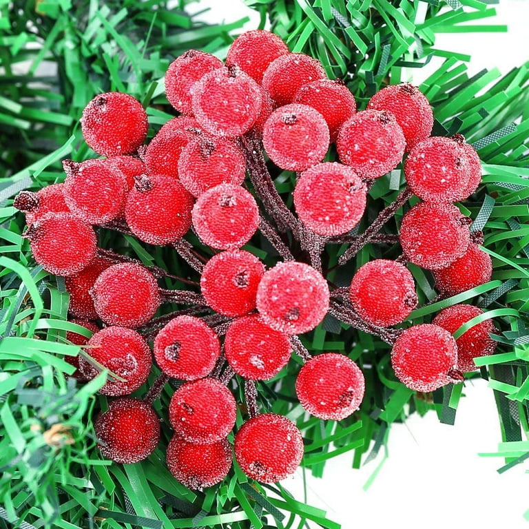 Artificial Holly Berry Stems Pomegranate Plants Mini Christmas