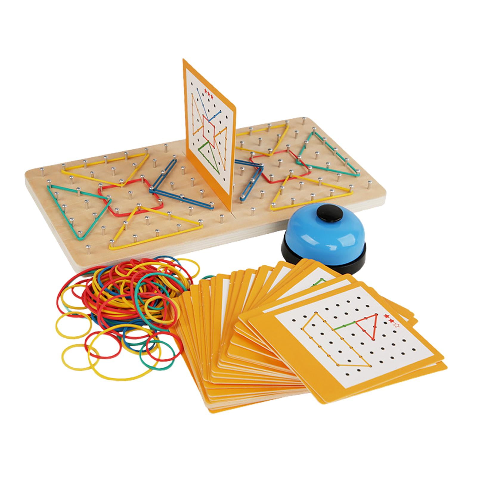 Graphical Mathematical Toy Rubber Band Geoboards for Toddlers Girls Children