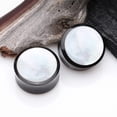 thumbnail image 2 of A Pair of Mother of Pearl Inlayed Buffalo Horn Double Flared Ear Gauge Plug, 2 of 2