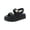 Black, variant on Womens Bigmona Adjustable Faux Leather Platform Sandals