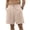 Khaki021, variant on Dwelliawo Men's Cotton Linen Shorts Elastic Waist Straight Leg Linen Dress Shorts Loose Fit Beach Pants Cotton Linen Pleat-Front Classic Light Gray 2XL