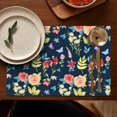 thumbnail image 5 of Pioneer Flower Floral Print Pattern Summer Placemats Table Placemats Set Of 4-Linen Kitchen Washable Placemats Table Mats 12x18 Inch Non-Slip Heat Resistant, 5 of 5