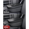 thumbnail image 7 of KBH Center Console Lid Armrest Cover Replacement for 2002-2008 Dodge Ram 1500 2500 3500 with Jump Seat Console, Black Leather Arm Rest Covering for Car Interior, Skin Upholstery Only, 7 of 7