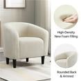 thumbnail image 5 of Yaheetech Upholstered Accent Club Chair with Barrel Back, Ivory, 5 of 5