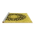 thumbnail image 2 of Ahgly Company Machine Washable Indoor Square Medallion Yellow Traditional Area Rugs, 8' Square, 2 of 4
