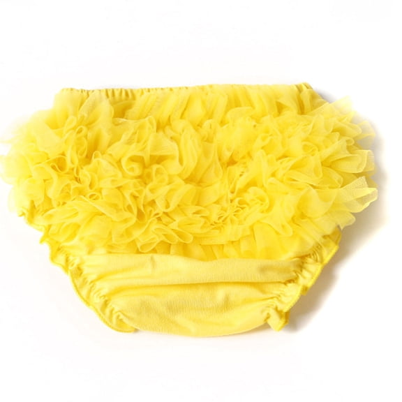 BRGZLK Baby Girls Boys Ruffle Bloomers Solid Color Frilly Diaper Cover Under Dresses Newborn Infants Cotton Cute Briefs Panties Yellow 0-6 Months