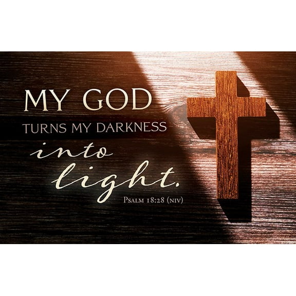 Postcard-My God Turns Darkness Into Light (Psalm 18:28  NIV) (Pack Of 100)