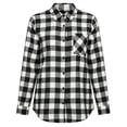 thumbnail image 6 of TRUNZI Women's Button Down Plaid Shirts Long Sleeves Lapel Collar Casual Regular Fit Shackets with Chest Pocket,Black,Size L, 6 of 8