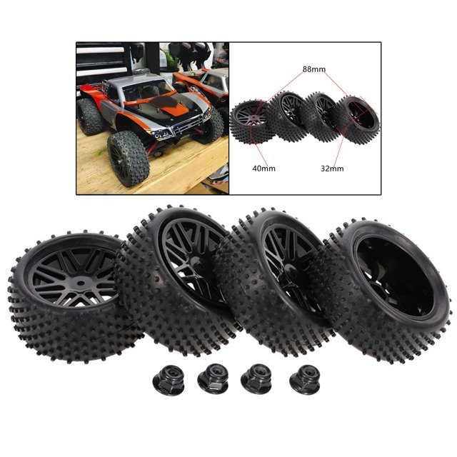 Neumáticos de rueda de 65 mm universales con tuercas de tornillo para vehículo 1/10 RC B
