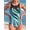 Wave Printed, variant on Kaperf Women's One Piece Swimsuit, Mesh Splash Tropical Palm Tree Bathing Suit, Black and White