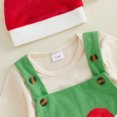 thumbnail image 6 of Cjfdfy Newborn Baby Boy Girl Christmas Outfit The Baby Who Stole Christmas Print Long Sleeve Romper Jumpsuit And Hat 3 Pcs Set Infant Cute First Christmas Fall Winter Outfit, 6 of 7