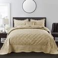 thumbnail image 6 of Home Soft Things 4 Piece Supersoft Microplush Bedspread Set - Taupe - Oversized King (120" x 120"), 6 of 8