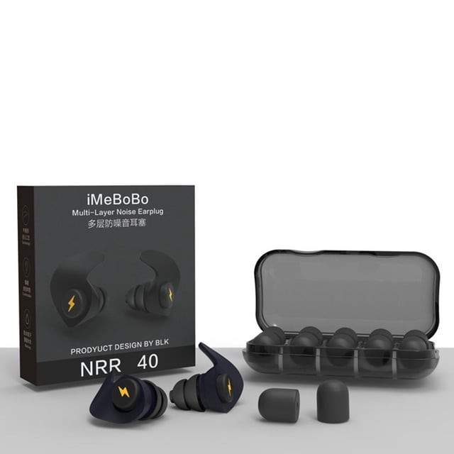 Anti-Noise Sleep Earplugs Sound Blocking Silicone Ear Protector with Case for Sleep Noise Reduction