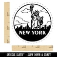 thumbnail image 2 of Statue of Liberty New York USA Landmark Destination Circle Self-Inking Rubber Stamp for Stamping Ink Stamper Crafting Planners - 3/4 Inch Small - Yellow Ink, 2 of 7