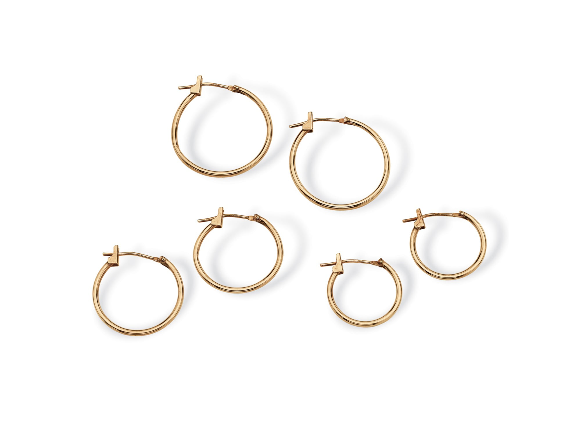 Awesome New Classic Yellow Gold Plated Smooth and Shiny 1.75 Round Hoop Earrings for Women Lady