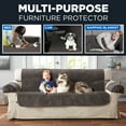 thumbnail image 3 of Mainstays 3-Piece Quilted Plush Sofa Pet Cover Multipurpose Furniture Protector, Chocolate, 3 of 9